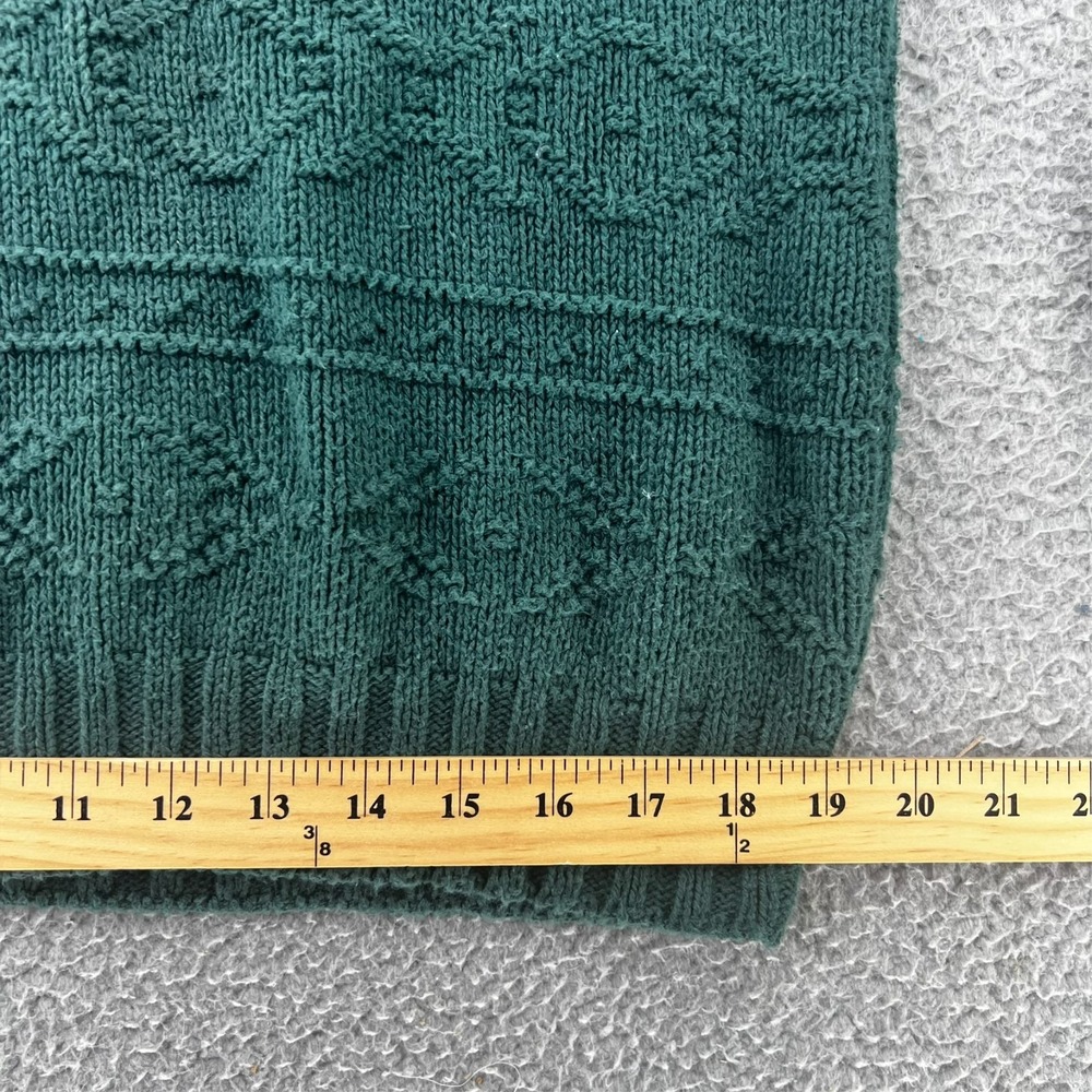 Vtg Britches Mens Sweater L Green Cable Knit USA Crewneck Heavyweight Granpacore - Picture 8 of 14